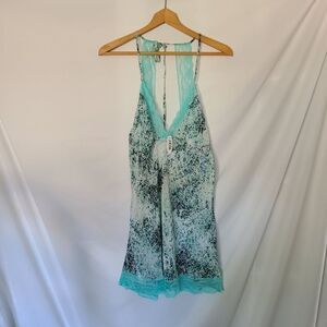 Adore Me Confetti Leopard Turquoise Nightie sz‎ L NWT